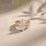 3.25 Ct Marquise Cut Moissanite Twisted Pavé Ring