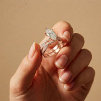 3.25 Ct Marquise Cut Moissanite Twisted Pavé Ring