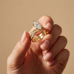 3.25 Ct Marquise Cut Moissanite Twisted Pavé Ring