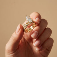 3.25 Ct Marquise Cut Moissanite Twisted Pavé Ring