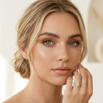 3.25 Ct Marquise Cut Moissanite Twisted Pavé Ring