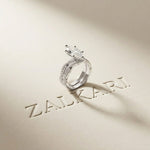 3.25 Ct Marquise Cut Moissanite Twisted Pavé Ring