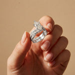 3.25 Ct Marquise Cut Moissanite Twisted Pavé Ring