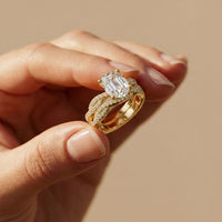 3.25 Ct Oval Cut Moissanite Sculpted Pavé Ring