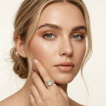 3.25 Ct Oval Cut Moissanite Sculpted Pavé Ring