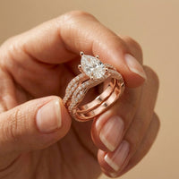 3.25 Ct Pear Cut Moissanite Crisscross Pavé Ring