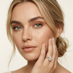 3.25 Ct Pear Cut Moissanite Crisscross Pavé Ring