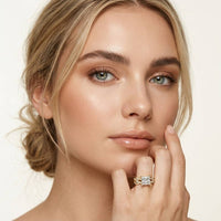 3.25 Ct Princess Cut Moissanite Crossover Pavé Ring