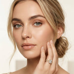 3.25 Ct Radiant Cut Moissanite Sculpted Pavé Ring