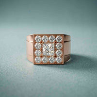 2.35 Ct Princess Cut Moissanite Men's Statement Signet Ring