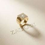 2.35 Ct Princess Cut Moissanite Men's Statement Signet Ring