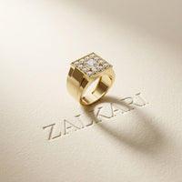 2.35 Ct Princess Cut Moissanite Men's Statement Signet Ring