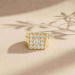 2.35 Ct Princess Cut Moissanite Men's Statement Signet Ring