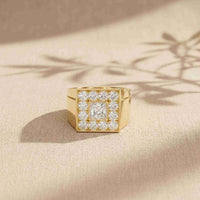 2.35 Ct Princess Cut Moissanite Men's Statement Signet Ring