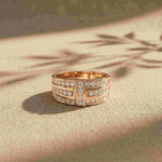 0.75 Ct Round Cut Moissanite Men's Multi-Row Band Ring