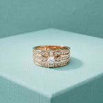 0.75 Ct Round Cut Moissanite Men's Multi-Row Band Ring