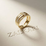 0.75 Ct Round Cut Moissanite Men's Multi-Row Band Ring