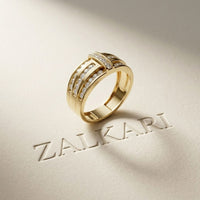0.75 Ct Round Cut Moissanite Men's Multi-Row Band Ring