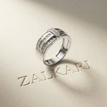 0.75 Ct Round Cut Moissanite Men's Multi-Row Band Ring