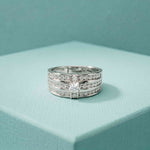 0.75 Ct Round Cut Moissanite Men's Multi-Row Band Ring
