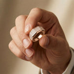 1.20 Ct Round Cut Moissanite Men's Pavé Statement Band