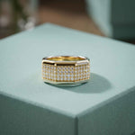 1.20 Ct Round Cut Moissanite Men's Pavé Statement Band