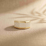 1.20 Ct Round Cut Moissanite Men's Pavé Statement Band