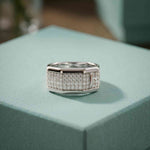 1.20 Ct Round Cut Moissanite Men's Pavé Statement Band