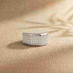 1.20 Ct Round Cut Moissanite Men's Pavé Statement Band