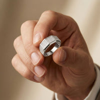 1.20 Ct Round Cut Moissanite Men's Pavé Statement Band