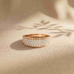 0.95 Ct Round Cut Moissanite Men's Pavé Band Ring
