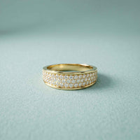 0.95 Ct Round Cut Moissanite Men's Pavé Band Ring