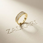 0.95 Ct Round Cut Moissanite Men's Pavé Band Ring