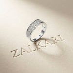 0.95 Ct Round Cut Moissanite Men's Pavé Band Ring