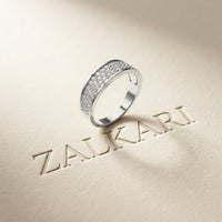 0.95 Ct Round Cut Moissanite Men's Pavé Band Ring