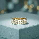 1.35 Ct Round Cut Moissanite Double-Row Men's Band Ring