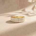 1.35 Ct Round Cut Moissanite Double-Row Men's Band Ring