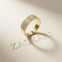 1.35 Ct Round Cut Moissanite Double-Row Men's Band Ring