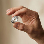 1.35 Ct Round Cut Moissanite Double-Row Men's Band Ring