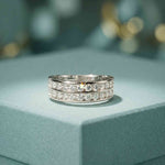 1.35 Ct Round Cut Moissanite Double-Row Men's Band Ring