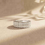 1.35 Ct Round Cut Moissanite Double-Row Men's Band Ring