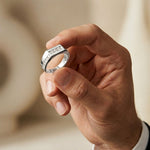 0.55 Ct Round Cut Channel Set Signet Moissanite Ring