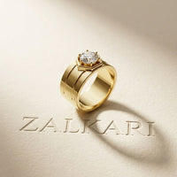 1.45 Ct Round Cut Bezel Signet Moissanite Ring
