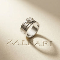 1.45 Ct Round Cut Bezel Signet Moissanite Ring