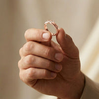 0.07 Ct Round Cut Criss-Cross Accent Moissanite Ring