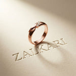 0.07 Ct Round Cut Criss-Cross Accent Moissanite Ring