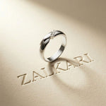 0.07 Ct Round Cut Criss-Cross Accent Moissanite Ring