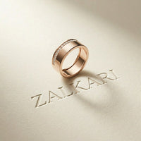 0.30 Ct Round Cut Channel Set Band Moissanite Ring