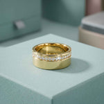 0.30 Ct Round Cut Channel Set Band Moissanite Ring
