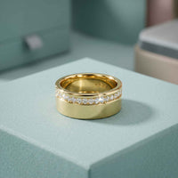 0.30 Ct Round Cut Channel Set Band Moissanite Ring